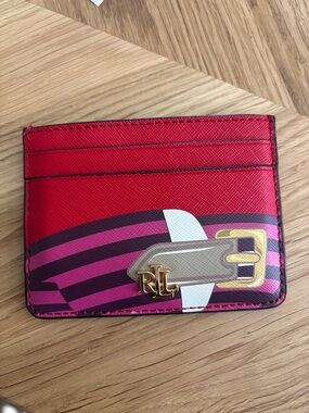 Ralph Lauren Red Leather Card Holder